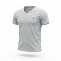 picknpack Abercrombie & Fitch light grey v-neck t-shirt in soft cotton-blend with embroidered chest logo
