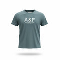 picknpack Abercrombie & Fitch slate blue crewneck t-shirt with floral logo graphic on soft cotton blend fabric