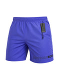 picknpack BOSS blue quick-drying swim shorts with elasticated waistband and printed logo hem