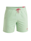 picknpack BOSS mint green swim shorts with an elasticated waistband, pink drawstring, and side pockets.