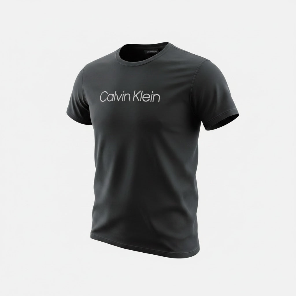 picknpack Calvin Klein black crew neck short sleeve t-shirt with white logo print on chest