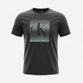 picknpack Calvin Klein Jeans charcoal grey crew neck t-shirt with a modern gradient logo graphic on the chest