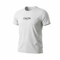picknpack Calvin Klein light grey crew neck t-shirt with a minimalist black chest logo in soft cotton blend