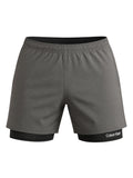 picknpack Calvin Klein grey athletic training shorts with integrated black compression liner and elastic waistband