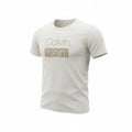 picknpack Calvin Klein off-white cotton crew neck t-shirt with a tonal minimalist chest logo