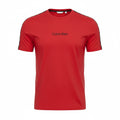 picknpack Calvin Klein red crew neck t-shirt with black logo and branded shoulder taping
