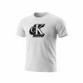 picknpack Calvin Klein Jeans white crew neck t-shirt with a bold black logo graphic on the chest