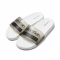 picknpack Calvin Klein white slide sandals with a semi-transparent strap and black logo branding