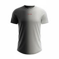 picknpack HELLYTES grey gradient performance t-shirt with crew neck and small red chest logo