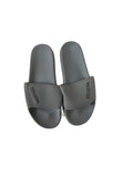 picknpack grey Hollister slide sandals with wide branded strap and contoured footbed for casual summer wear