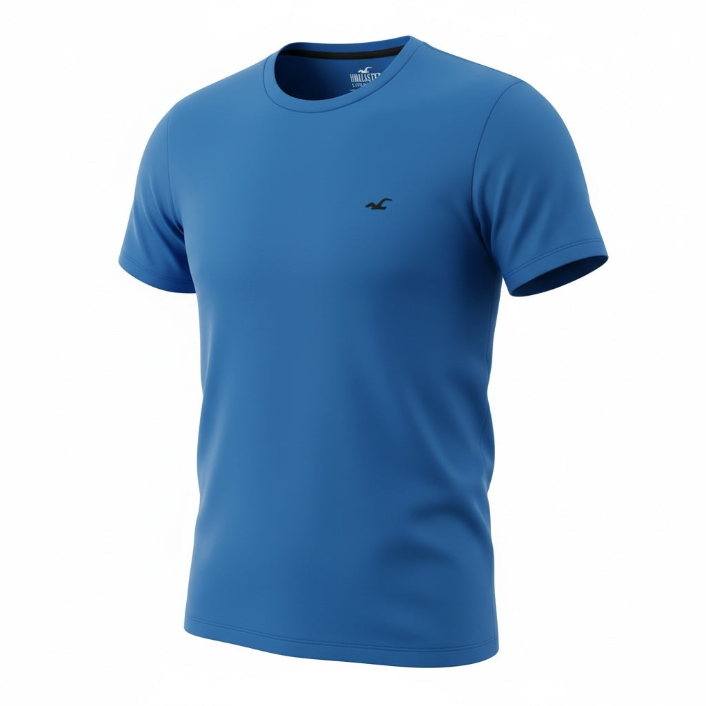 picknpack Hollister blue short sleeve crew neck t-shirt with small chest logo embroidery