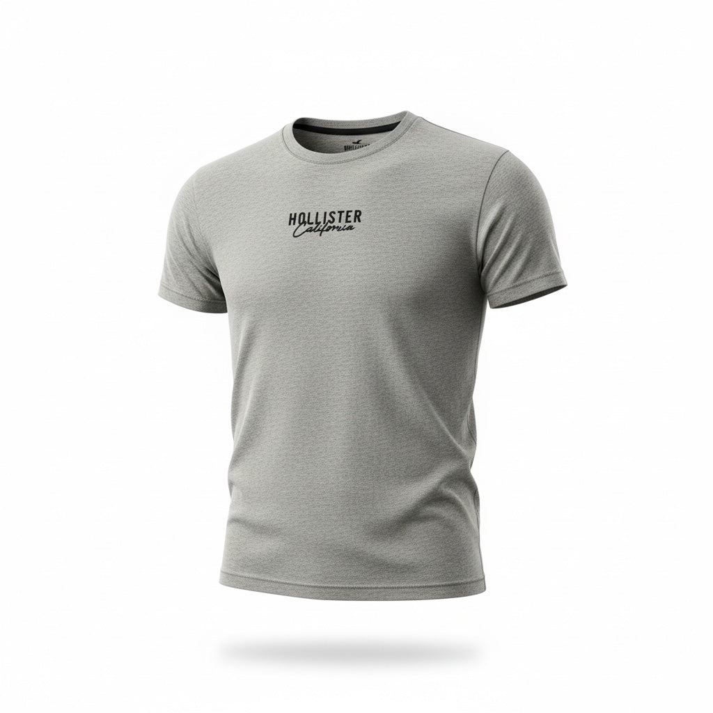 picknpack heather grey Hollister California crew neck t-shirt with black chest logo