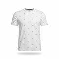 picknpack Hollister white crew neck t-shirt with a subtle black all-over logo print in soft cotton-blend fabric