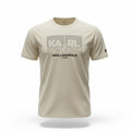 picknpack beige KARL LAGERFELD PARIS crew neck t-shirt with a black pixelated graphic print on the chest