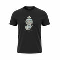 picknpack KARL LAGERFELD black cotton crew neck t-shirt featuring a holographic knight graphic on the chest.
