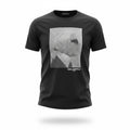 picknpack Karl Lagerfeld Paris black crew neck t-shirt featuring a modern geometric graphic print on the front.