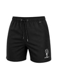picknpack KARL LAGERFELD black swim shorts with elastic drawstring waist and white graphic logo on the leg