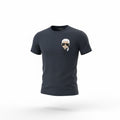 picknpack charcoal grey KARL LAGERFELD crew neck cotton t-shirt with stylized fashion icon chest graphic