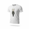 picknpack white Karl Lagerfeld graphic crew neck t-shirt with stylized character print in cotton