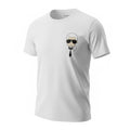 picknpack white KARL LAGERFELD cotton crew neck t-shirt with a stylized graphic character print on the chest