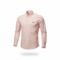 picknpack Lacoste pastel pink long sleeve cotton oxford shirt with button-down collar and chest logo