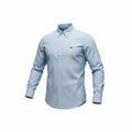 picknpack light blue Lacoste long sleeve button down shirt with a classic collar and signature crocodile logo on chest