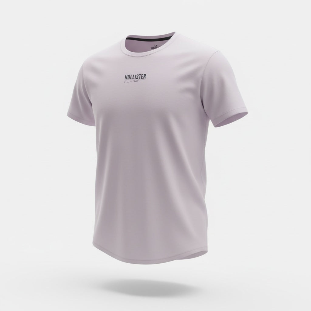 picknpack light purple Hollister crew neck short sleeve t-shirt with small chest logo on a plain white background