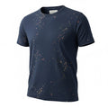 picknpack AKUANINITA navy blue short sleeve crew neck t-shirt with earthy paint splatter design