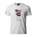 picknpack white Polo Ralph Lauren crewneck t-shirt featuring a graphic of the iconic Polo Bear holding an American flag