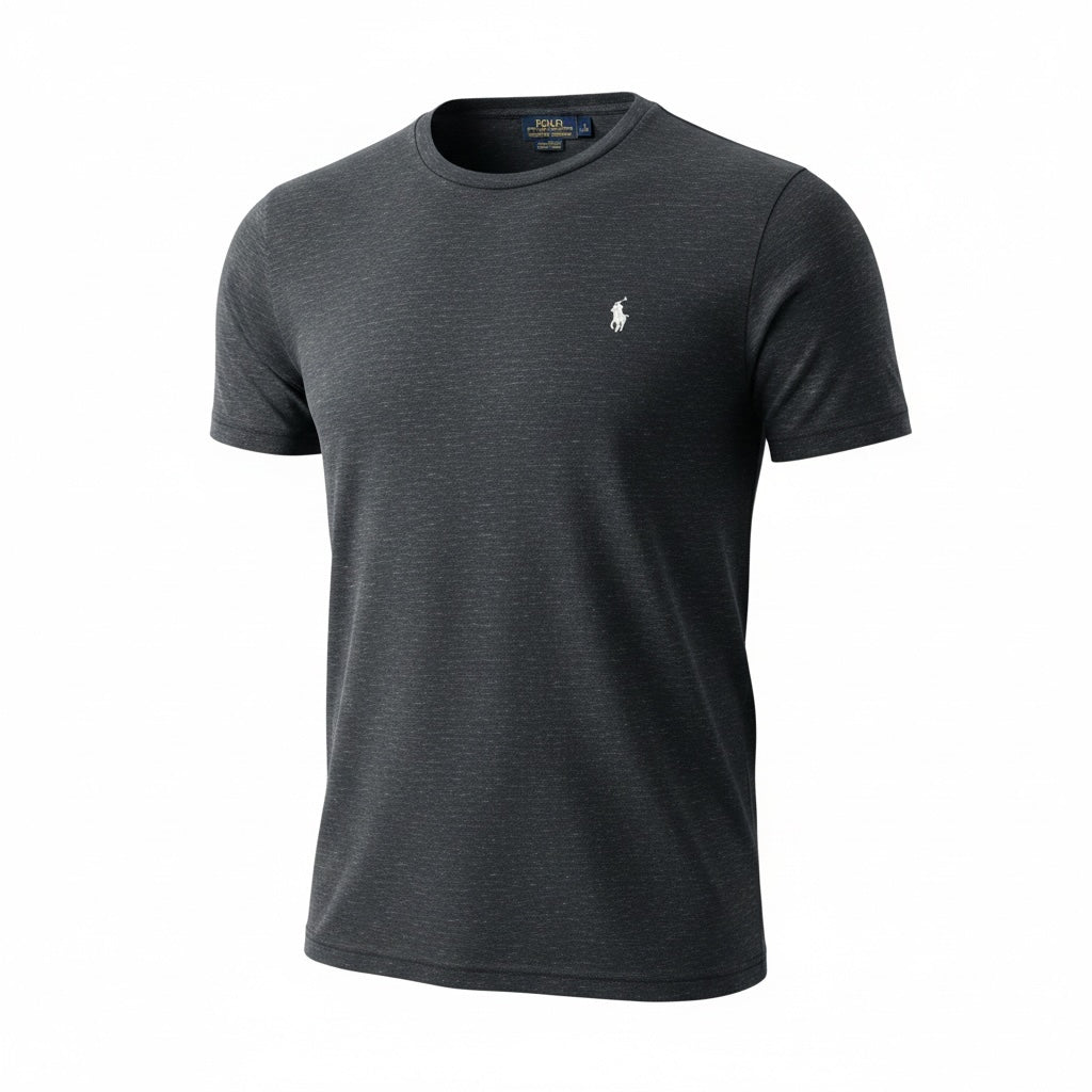 picknpack Polo Ralph Lauren charcoal grey heathered crew neck t-shirt with signature embroidered pony logo