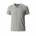 picknpack Polo Ralph Lauren heather grey short sleeve V-neck t-shirt with signature embroidered pony logo