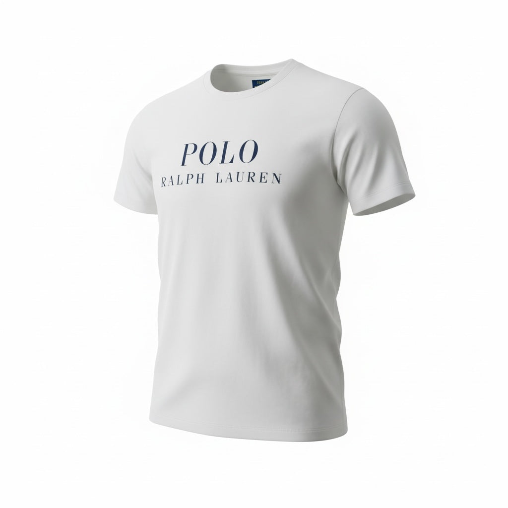 picknpack Polo Ralph Lauren white cotton crew neck t-shirt with navy blue chest logo