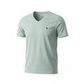 picknpack Abercrombie & Fitch sage green v-neck t-shirt in soft cotton-blend with embroidered chest logo