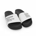 picknpack Ted Baker London casual slide sandals with white straps, black contoured footbeds, and branded text details.