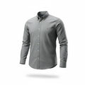 picknpack Tommy Hilfiger grey long sleeve button-down shirt in cotton-blend fabric with chest logo