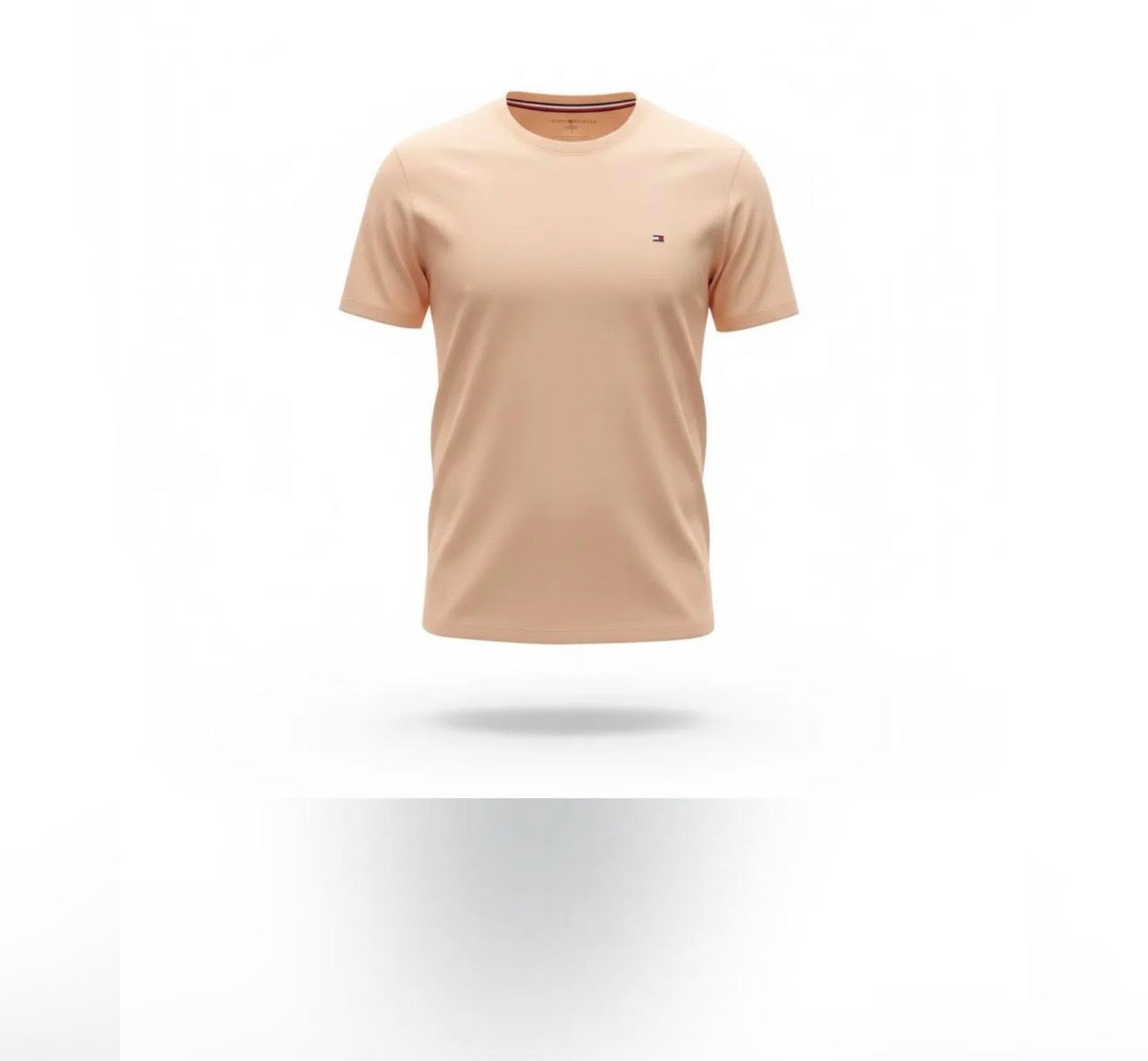 picknpack Tommy Hilfiger peach crew neck short sleeve cotton t-shirt with small embroidered chest logo