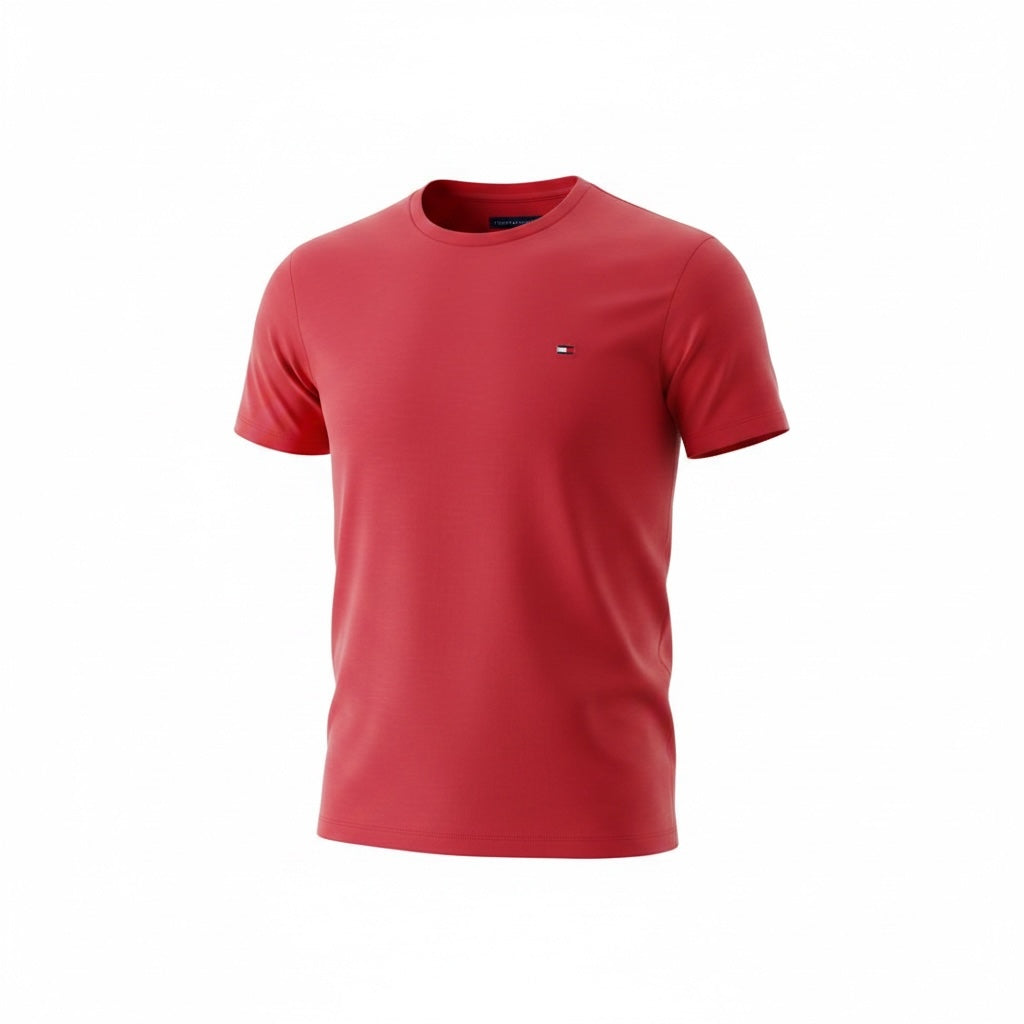 picknpack Tommy Hilfiger red crew neck short sleeve cotton t-shirt with small chest logo