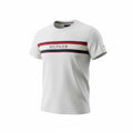 picknpack Tommy Hilfiger white crew neck cotton t-shirt with a signature red, white, and navy chest stripe logo