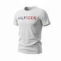 picknpack Tommy Hilfiger white crew neck cotton t-shirt with navy and red chest graphic and sleeve flag logo