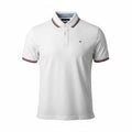 picknpack Tommy Hilfiger white cotton pique polo shirt with navy and red tipped collar and sleeves