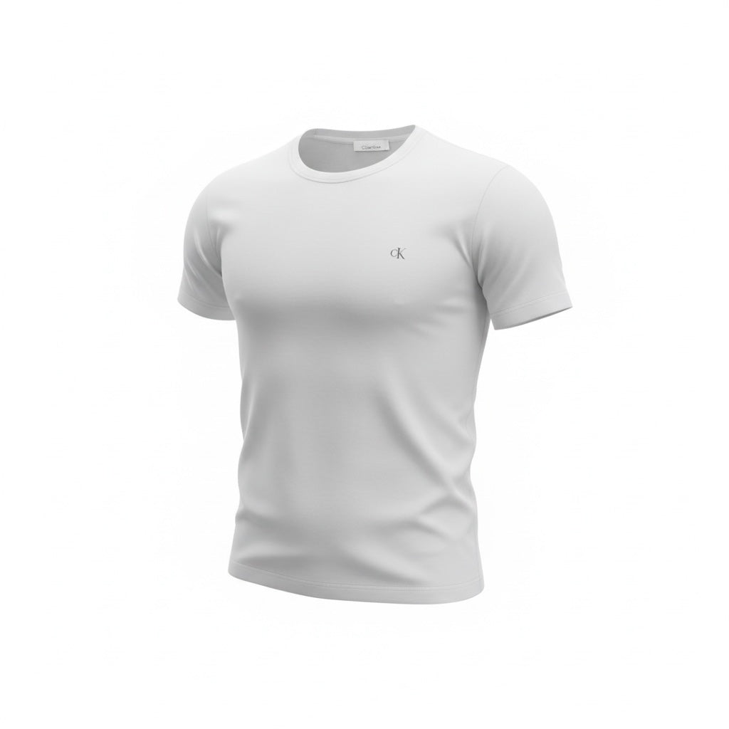 picknpack white Calvin Klein crew neck short sleeve cotton t-shirt with subtle chest logo embroidery