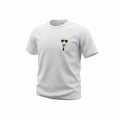 picknpack white crew neck cotton t-shirt featuring a Karl Lagerfeld character graphic on the chest