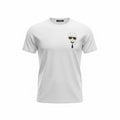 picknpack white crew neck cotton t-shirt featuring a small Karl Lagerfeld graphic print on the chest